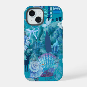 Coque iPhone 15 Étui de téléphone en collage Océan Bleu