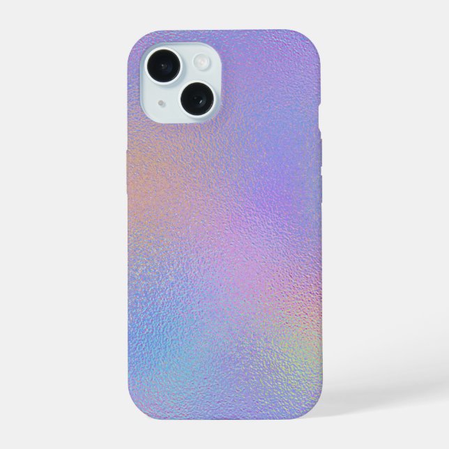 Coque iPhone 15 Étui de téléphone en feuille iridescente (Verso)
