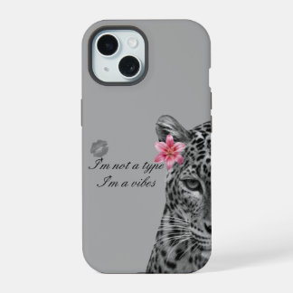Coque iPhone 15 Étui de téléphone esthétique Léopard Gris - Design