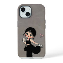 Étui de téléphone Fille de dessin animé mignonne
