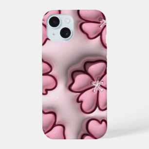 Coque iPhone 15 Étui de téléphone Fleur de Cerisier Rose Pastel 3D