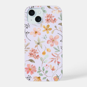 Coque iPhone 15 Étui de téléphone floral aquarelle lavande