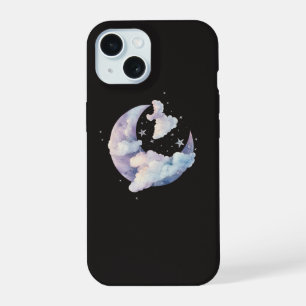 Coque iPhone 15 Étui de téléphone Lune et Nuages Rêveurs