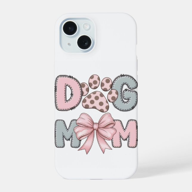 Coque iPhone 15 Étui de téléphone Maman Chien Mignon | Esthétique  (Verso)