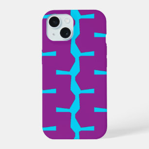 Coque iPhone 15 Étui de téléphone moderne géométrique violet et cy