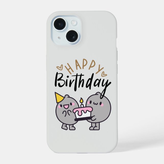 Coque iPhone 15 Étui de téléphone moderne noir et blanc propre | a (Verso)