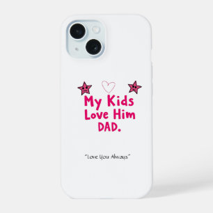 Coque iPhone 15 Étui de téléphone Mon Enfants L'aime – Cadeau Pers