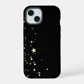 Coque iPhone 15 Étui de téléphone Nuit étoilée or noir