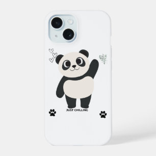Coque iPhone 15 Étui de téléphone Panda Mignon — Juste en Chillant
