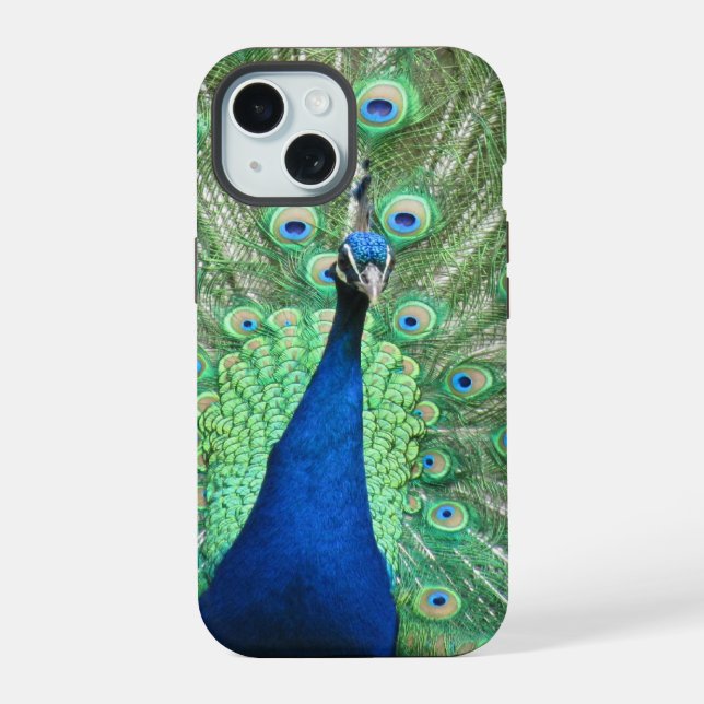 Coque iPhone 15 Étui de téléphone - Paon (Verso)