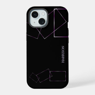 Coque iPhone 15 Étui de téléphone personnalisé Lilas Noir