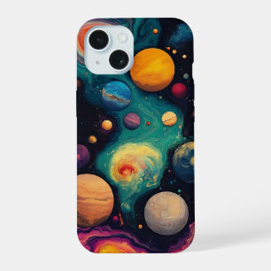 Coque iPhone 15 Étui de téléphone Planètes Cosmiques