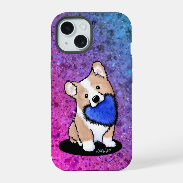 Coque iPhone 15 Étui de téléphone pour chiot Corgi (Verso)