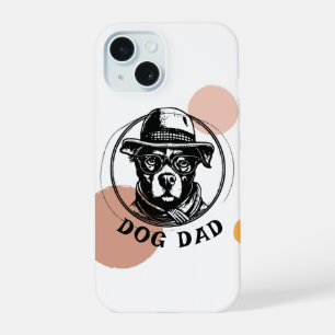 Coque iPhone 15 Étui de téléphone propre avec badge vintage papa
