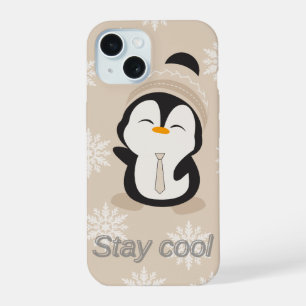 Coque iPhone 15 Étui de téléphone Restez cool pour un pingouin mig