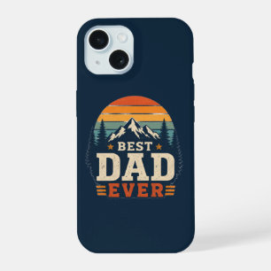 Coque iPhone 15 Étui de téléphone Rétro Montagne Meilleur Papa
