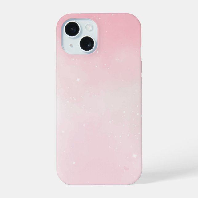 Coque iPhone 15 Étui de téléphone rose doux (Verso)