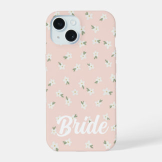 Coque iPhone 15 Étui de téléphone rose floral personnalisé pour la