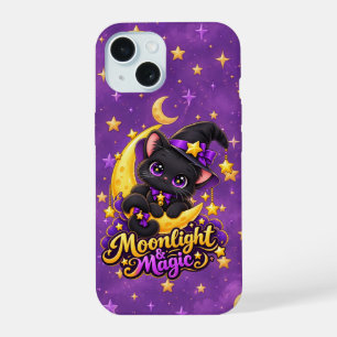 Coque iPhone 15 Étui de téléphone sorcière chat noir Moonlight Mag