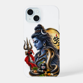 Coque iPhone 15 Étui de téléphone spirituel Lord Shiva Mahadev