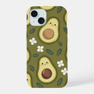Coque iPhone 15 Étui esthétique à l'avocat
