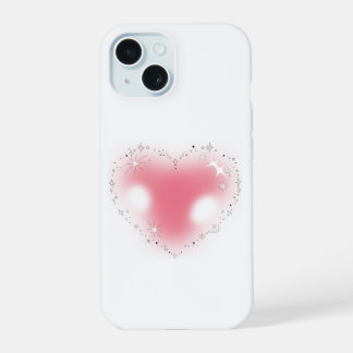 Coque iPhone 15 Étui esthétique Pretty Pink Heart