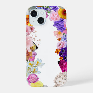 Coque iPhone 15 Étui floral pour téléphone