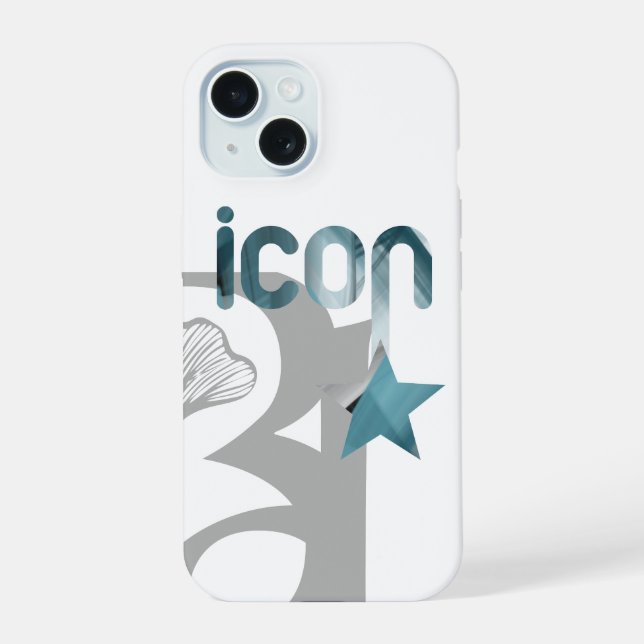 Coque iPhone 15 Étui ICON iPhone tendance abstrait océan bleu  (Verso)
