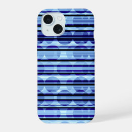 Coque iPhone 15 Étui iPhone 15 à pois rayés bleus