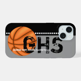 Coque iPhone 15 Étui iPhone 15 Basketball Ajoutez Votre Nom