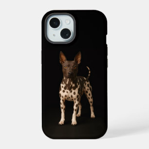 Coque iPhone 15 Étui iPhone 15 Black 4 Luxe, chien Terrier nu