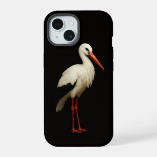 Coque iPhone 15 Étui iPhone 15 Black 4 Luxe, Cigogne Élégante