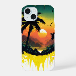 Coque iPhone 15 Étui iPhone 15 Coucher de soleil sur la plage