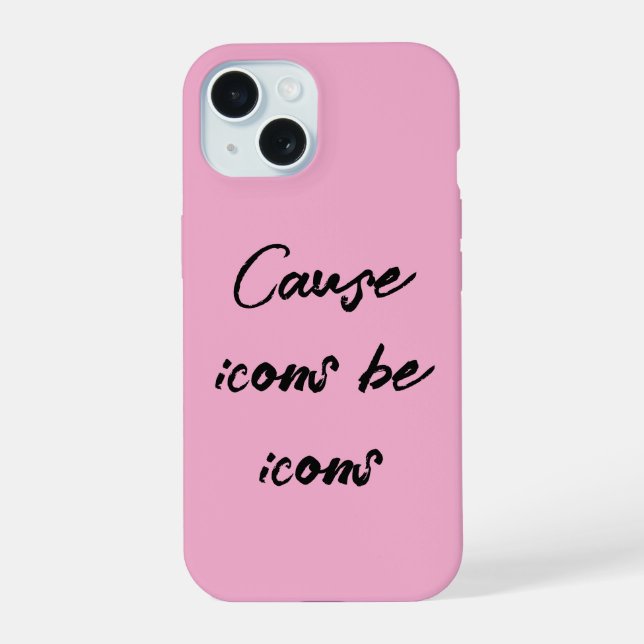 Coque iPhone 15 Étui iPhone 15 Pro esthétique rose citation (Verso)