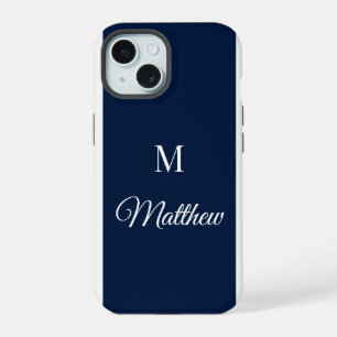 Coque iPhone 15 Étui iPhone à monogramme personnalisé