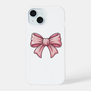 Coque iPhone 15 Étui iPhone au nœud rose mignon de style coquette