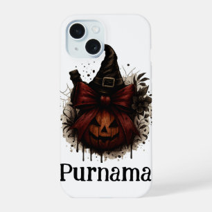 Coque iPhone 15 Étui iPhone Chat Halloween Citrouille – Vi Sorcièr