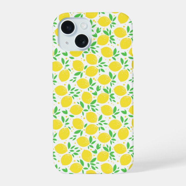 Coque iPhone 15 Étui iPhone Citrons Jaunes (Verso)