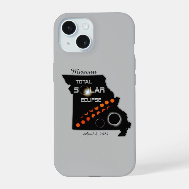Coque iPhone 15 Étui iPhone Eclipse Solaire Missouri (Verso)