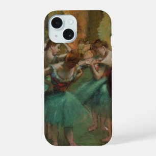 Coque iPhone 15 Étui iPhone Edgar Degas Danseuses Rose et Vert