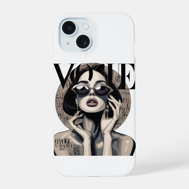 Coque iPhone 15 Étui iPhone Fille Esthétique Vogue | Mode Luxe  (Verso)