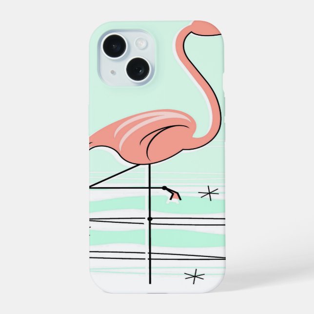 Coque iPhone 15 Étui iPhone Flamingo Ocean Aqua (Verso)