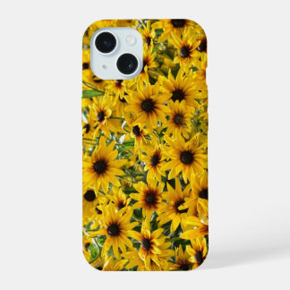 Coque iPhone 15 Étui iPhone Fleurs Jaunes Florales Champ