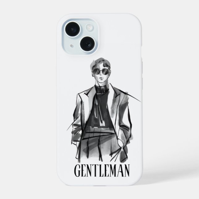 Coque iPhone 15 Étui iPhone Gentleman esthétique (Verso)