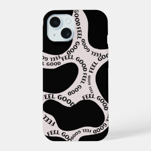 Coque iPhone 15 Étui iPhone 'Good Feel' Typographie Abstraite