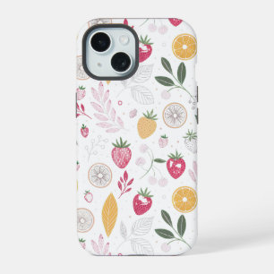Coque iPhone 15 “Étui iPhone / iPad à motif floral et fruité”