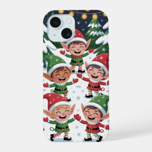 Coque iPhone 15 Étui iPhone / iPad flocons de lutins de Noël espiè