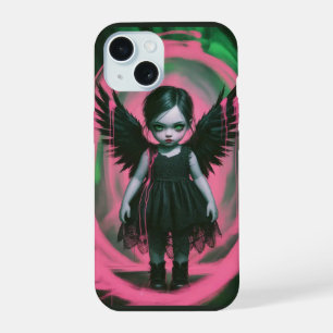 Coque iPhone 15 Étui iPhone / iPad Halloween Gothic Wing Girl