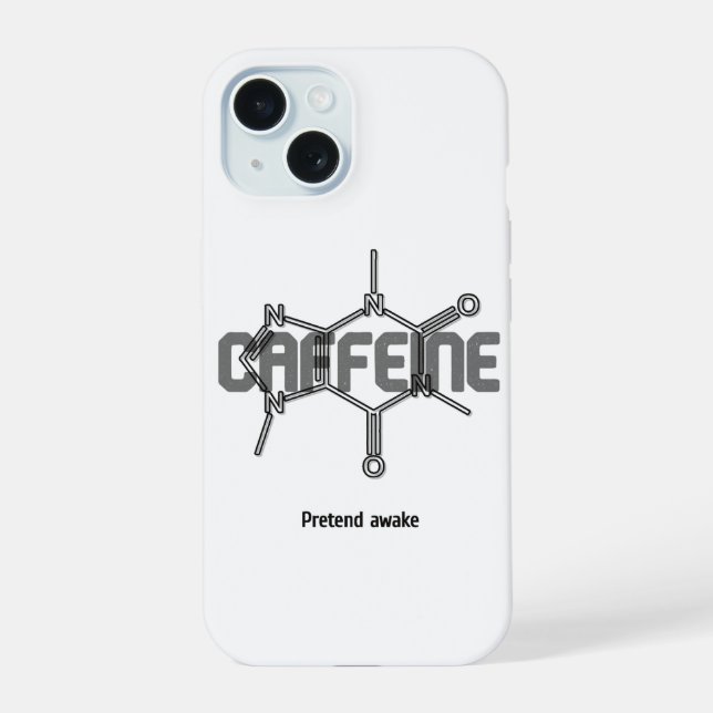 Coque iPhone 15 Étui iPhone Molécule de Caféine (Verso)