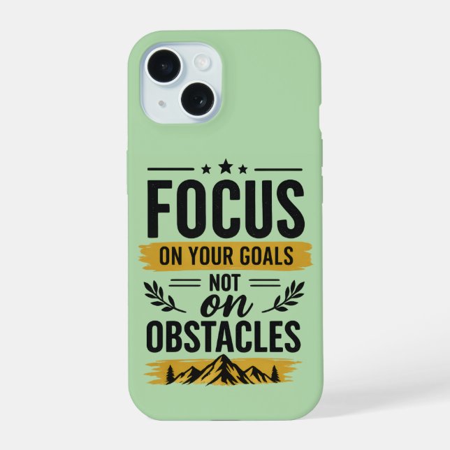 Coque iPhone 15 Étui iPhone Motivant Vert Sauge Concentrez-vous su (Verso)